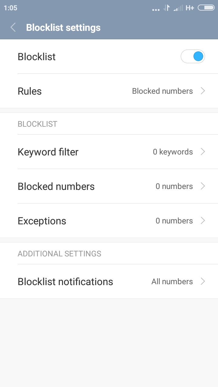 block list landing page