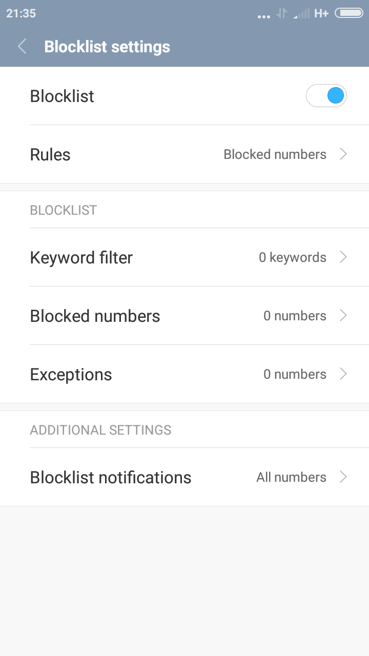 security block list landing page